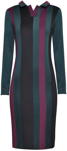 Striped Polo Midi Dress