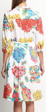 Floral-Print Cotton Shirt-Dress - White or Black
