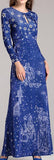 Printed Maxi Dress with Front Key Hole