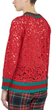 Butterfly Patch Floral Lace Sweater in Red - DESIGNER INSPIRED FASHIONS