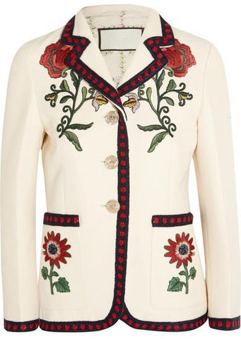 Floral Embroidered Cady Blazer - DESIGNER INSPIRED FASHIONS