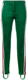 Striped Tech-Jersey Leggings, Green