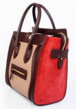Leather & Suede Tricolor Mini Luggage - DESIGNER INSPIRED FASHIONS