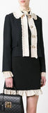 Ruffle Trim Crop Jacket & Skirt Set
