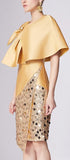 Asymmetrical Sequined Dress with Capelet