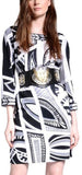 Geometric Print Jersey Silk Dress - DESIGNER INSPIRED FASHIONS