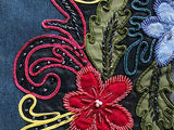 'Flower Child' Embellished Flared Jeans - DESIGNER INSPIRED FASHIONS