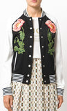 Floral Embroidered Bomber Jacket