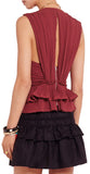 'Grayton' Ruffled Top & 'Glitz' Crinkled Skirt in Red - DESIGNER INSPIRED FASHIONS