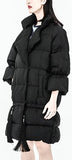 Thick Duck-Down Tassel-Decorated Coat in Grey or Black - DESIGNER INSPIRED FASHIONS