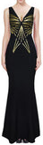 Long Sequin Embellished Sleeveless V-Neck Bandage Gown-Black - DESIGNER INSPIRED FASHIONS