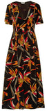 'Bird of Paradise' Print Silk Midi Dress - DESIGNER INSPIRED FASHIONS