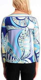 Blue Print Jersey Silk Top - DESIGNER INSPIRED FASHIONS