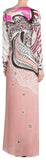 'Zodiac' Printed Long Jersey Silk Gown in Pink - DESIGNER INSPIRED FASHIONS