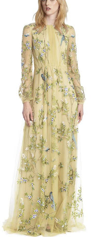 Embroidered Long Sleeve Gown - DESIGNER INSPIRED FASHIONS