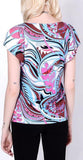 Multi-Color Printed Jersey Silk Top - DESIGNER INSPIRED FASHIONS