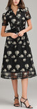 Floral-Embroidered Lattice Mesh Dress