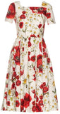 Red Poppy-Print Dress