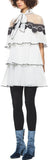 Monochrome Pleated Embroidery Dress