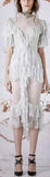 Fitted Lace Dress with Ruffle Detail