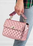 The Rockstud Spike Quilted Metallic Leather Shoulder Bag