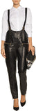 Black Faux-Leather Overalls - DESIGNER INSPIRED FASHIONS