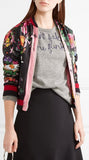 Printed Satin Bomber Jacket