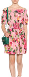 Floral Printed Off-the-Shoulder Cotton Dress
