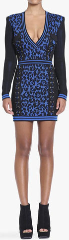 Lace-up Leopard Print Mini Dress