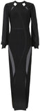 Black Long Sheer-Paneled Stretchy Gown