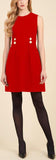 Textured Wool-Blend Dress, Black or Red