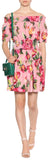 Floral Printed Off-the-Shoulder Cotton Dress