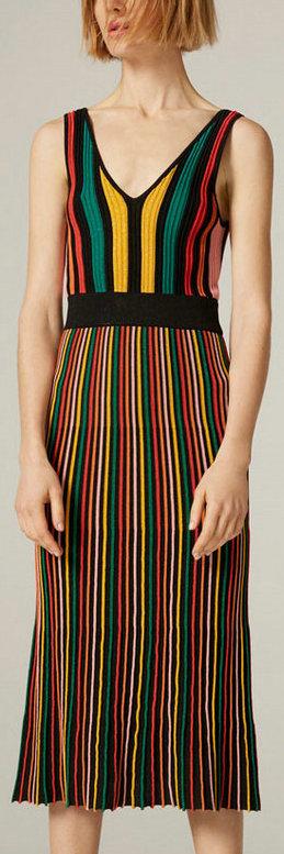 Multi Colored Striped Knit Dress