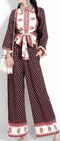 Vintage Printed Shirt & Pant Set