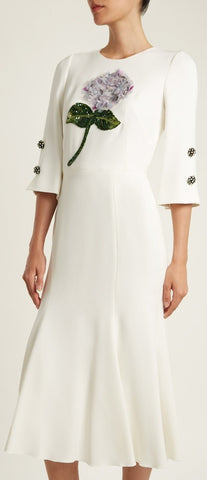 Embellished Flower-Appliqu̩ Cady Dress