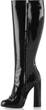'Lillian' Horsebit Black Patent Leather Knee-High Boots - DESIGNER INSPIRED FASHIONS