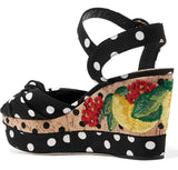 Embroidered Polka-Dot Crepe and Cork Sandals - DESIGNER INSPIRED FASHIONS