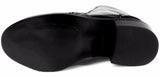 Black Patent Leather Metal-Ring Ankle Boots - DESIGNER INSPIRED FASHIONS