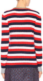 Sequin Embellished Saturn Striped Sweater