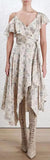 Stranded Wrap Printed Midi Dress