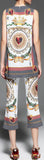 Embellished Printed Tank Top & Cropped Pant Set