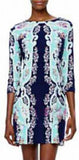 Printed Jersey Mini Dress- Midnight Multi - DESIGNER INSPIRED FASHIONS
