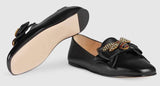 Embellished Leather Ballet Flat with Bow