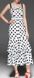Heart & Polka Dot Print Midi Dress