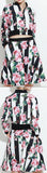 Floral & Stripe Print Jacket & Skirt Set