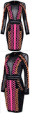 Neon Lace-Up Mesh Panel Dress