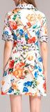 Floral Print Button-Down Mini Dress