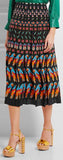 Exotic Print Pleated Skirt