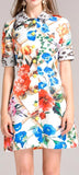 Floral Print Button-Down Mini Dress