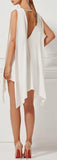 'Miramar' Draped Shoulder Playsuit in White - DESIGNER INSPIRED FASHIONS